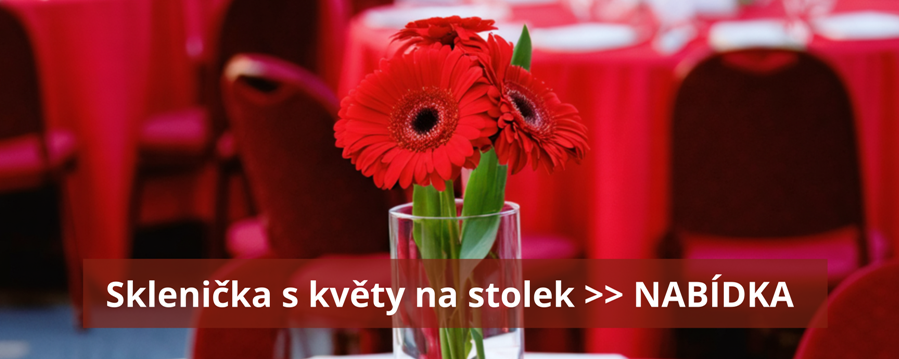 Sklenička s květy na stolek  NABÍDKA